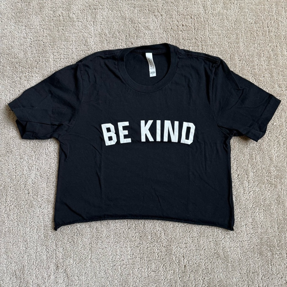 Bella Canvas Black 'Be Kind' Cropped Top